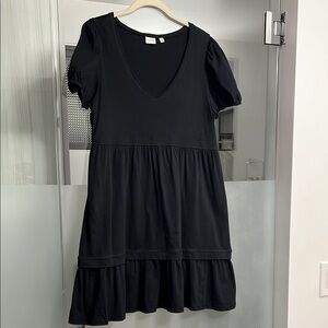Sunday Best Black Puff Sleeve Tiered Sundress